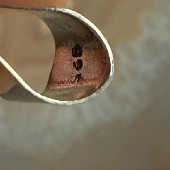 Vintage 925 Silver & green turquoise stone Pendant in 925 Guc 1.50" x 1" - Picture 5 of 7